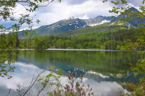 Strbske pleso, buzul kökenli pitoresk dağ gölü ve Slovakya 'nın High Tatras kentinde önemli bir turizm merkezi.