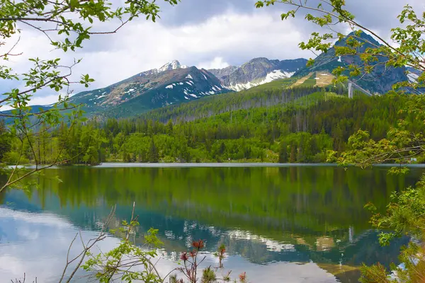 Strbske pleso, buzul kökenli pitoresk dağ gölü ve Slovakya 'nın High Tatras kentinde önemli bir turizm merkezi.