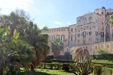 The Palazzo dei Normanni - Royal Palace of Palermo, landmark and tourist attraction in capital of Sicily, Italy, Europe