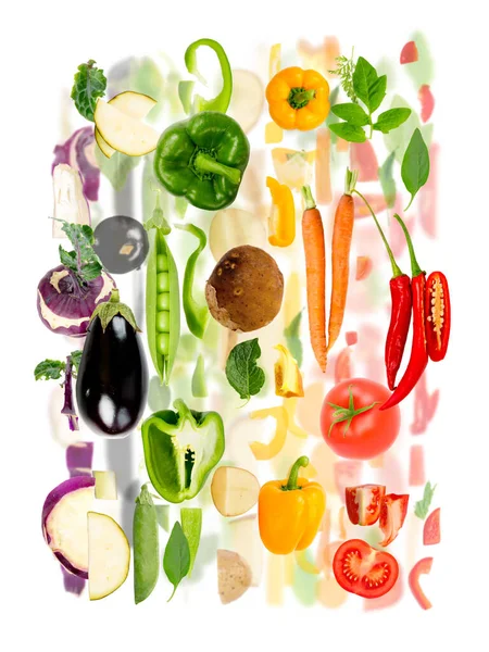 Абстракция Вегетарианского Куска Скользящей Группы Цвета Фиолетового Зеленого Желтого Оранжевого — стоковое фото