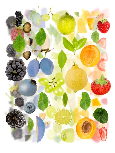 Resumen Hecho Pieza Fruta Grupo Rebanadas Colores Que Van Del —  Fotos de Stock