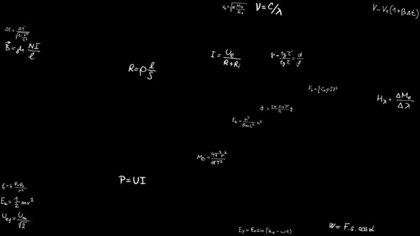 Pizarra Con Tiza Escrita Fórmula Física Ecuaciones Video Alta Calidad — Vídeos de Stock