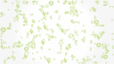 Elle çizilmiş ikon grubu yavaş yavaş Ekoloji, Çevre, Sürdürülebilirlik ve Geri Dönüşüm kavramı ile ortaya çıktı. Yüksek kalite 4k video.