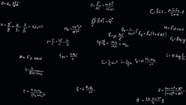 黑板上用粉笔写着物理公式和方程 优质4K视频 — 图库视频影像
