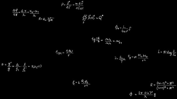 Tafel Mit Kreidegeschriebenen Physikalischen Formeln Und Gleichungen Hochwertige Videos — Stockvideo