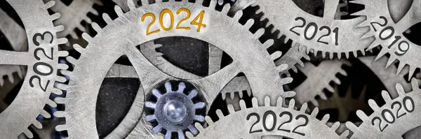 Foto Mecanismo Rueda Dentada Con Números 2024 2023 2022 Impresa —  Fotos de Stock