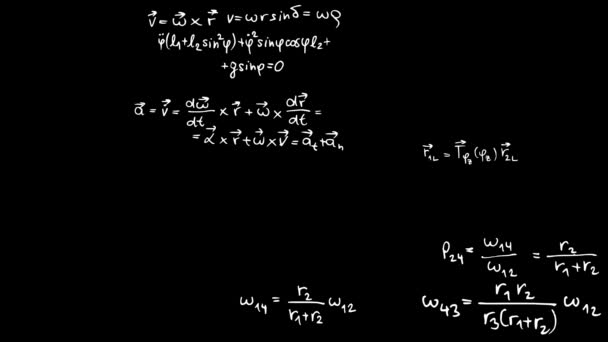 Доска Написанной Мелом Механической Математической Формулой Уравнением Графиком Высококачественное Видео — стоковое видео