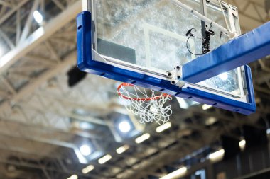 Abstract basketball glass board with rim.