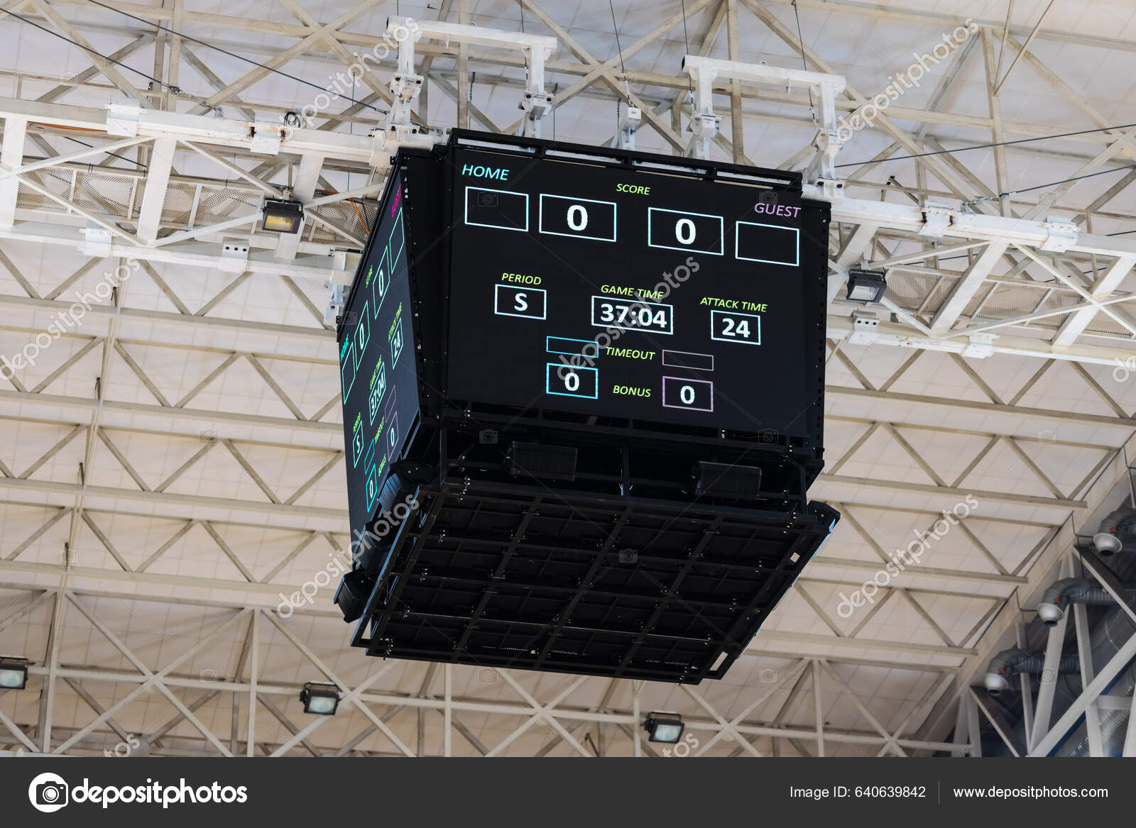 Big Score Board Hanging Sports Hall Stock Photo by ©kokimk 640639842