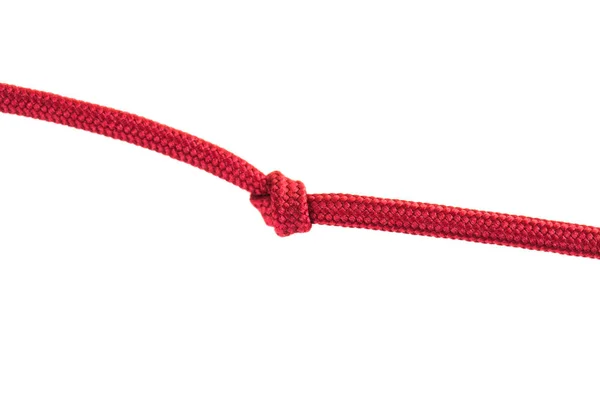 红色鞋带与一个结在白色背景 — 图库照片