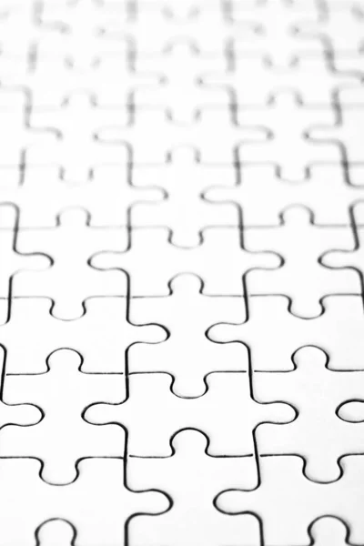 Jigsaw Puzzle Back Side White Pieces Forming Flawless Pattern — Stock Photo, Image