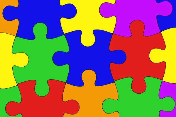 Jigsaw Puzzle Colorful Pieces Forming Flawless Pattern — Stock Photo, Image