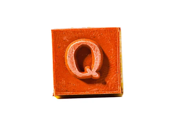 stock image Letter Q. Rubber stamp with wooden handle. Entire alphabet available.