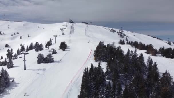 Ski Piste Duboka Skigebied Kopaonik Servië Winterluchtvideo — Stockvideo