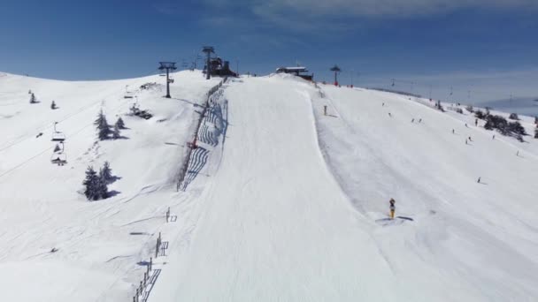 Ski Piste Duboka Skigebied Kopaonik Servië Winterluchtvideo — Stockvideo