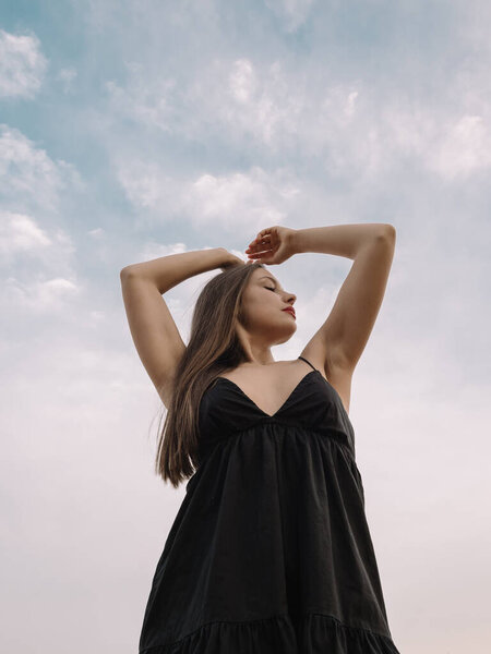 Carefree Tnen Girl Having Fun Outdoor Stock Image