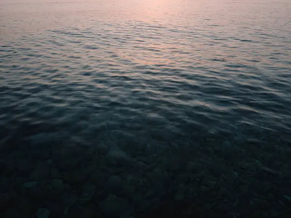 Захід Сонця Над Водою Барвистий Морський Пейзаж Ліцензійні Стокові Зображення