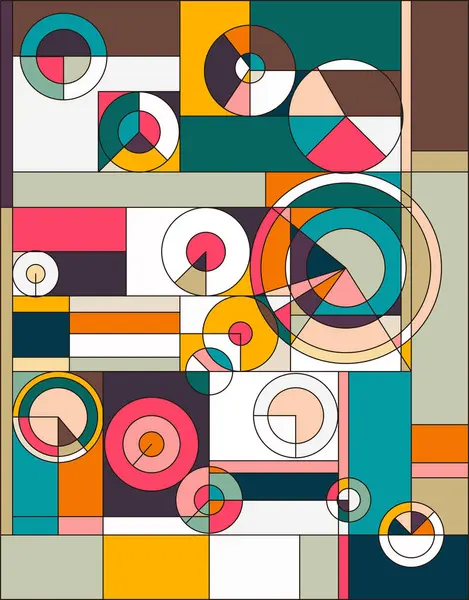 Kare ve dairelerle renkli geometrik arkaplan