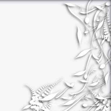 Soyut gri çiçek desenli arkaplan 