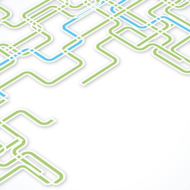 yeşil ve mavi soyut labirent