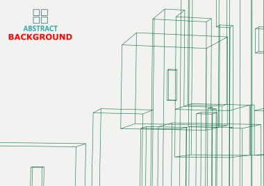 Yeşil renkli soyut mimari arkaplan.