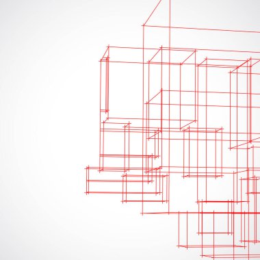 3d mimari sanat, vektör illüstrasyonu