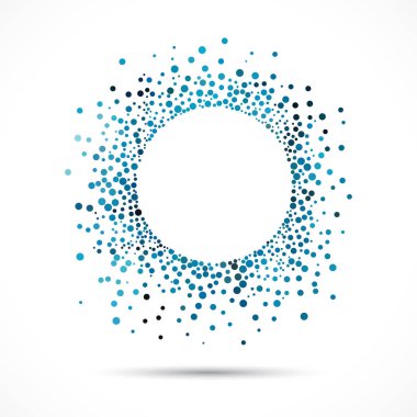 Soyut mavi noktalar. Teknoloji konsepti vektör illüstrasyonu