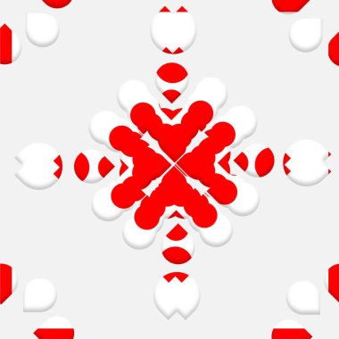 Beyaz arkaplanlı, kusursuz kırmızı noel kar taneleri. vektör illüstrasyonu