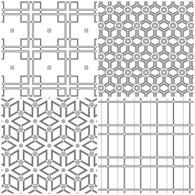kare ile vektör geometrik dikişsiz desen