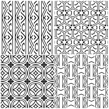 siyah beyaz ve siyah süslemesiz desen. Tekstil, duvar kâğıtları ve tekstil şablonu.