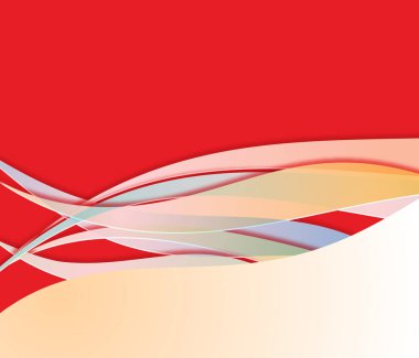 Beyaz çizgiler ve dalgalarla soyut kırmızı arkaplan