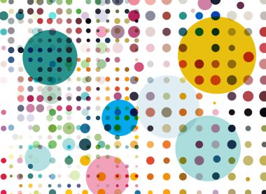 Renkli noktalar ve beyaz arkaplan