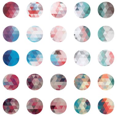 Soyut üçgen şekilleri kümesi, vektör arkaplan.