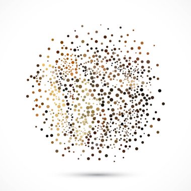 Beyaz üzerine izole edilmiş altın rengi parıltı dokusu. Kehribar parçacıkları Parıltılı kutlama geçmişi. altın konfeti patlaması.