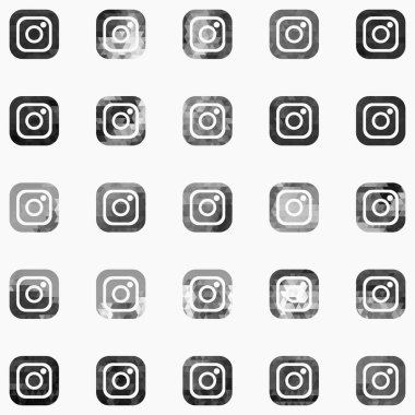 vektör siyah ve beyaz sosyal medya simgesi seti