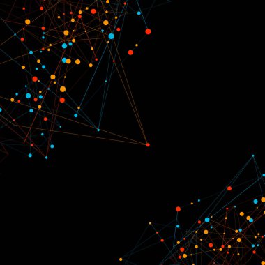 soyut çokgen arkaplan. Noktalar ve noktalar birleştirildi