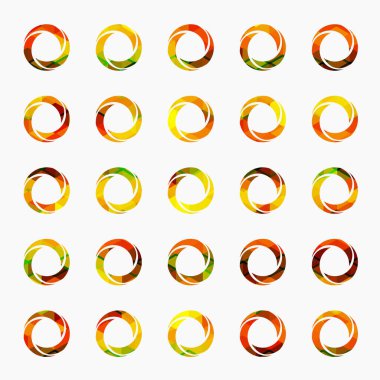 Yuvarlak renkli daire çerçeveleri dizisi
