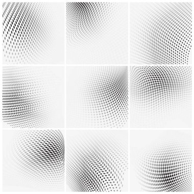 Beyaz daireler kümesi, yarım ton, vektör içeren soyut arkaplan.