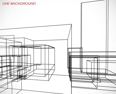 Modern tarzda soyut bir iç mekan..