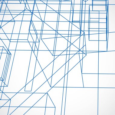 mimari çizimler 3 d illüstrasyon - illüstrasyon