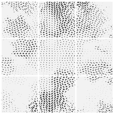 Vektör yarım ton noktalı desen kümesi soyut yarım ton