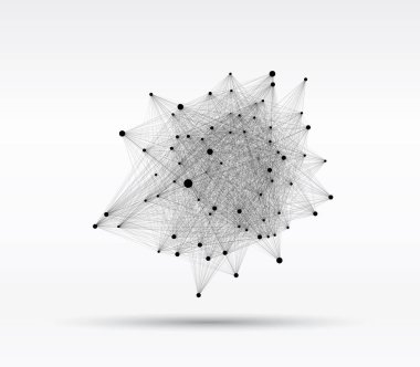 Noktalar ve çizgilerle soyut çokgen arkaplan