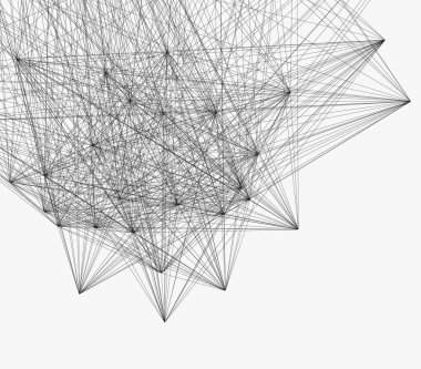 soyut çokgen düşük poli deseni beyaz zemin üzerinde bağlı noktalar ve noktalar. vektör illüstrasyonu