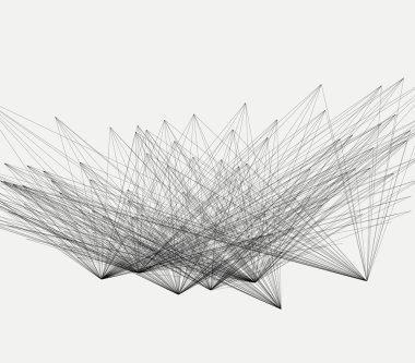 Çizgiler, noktalar ve noktalarla soyut bir arkaplan. Minimum model. Teknoloji ve veri görselleştirme. vektör illüstrasyonu