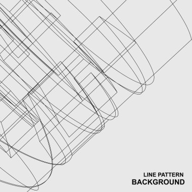 Çizgiler ve karelerle soyut geometrik arkaplan. Tasarımınız için vektör illüstrasyonu