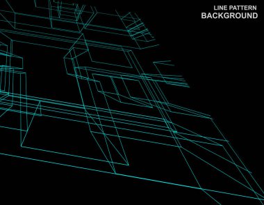 kablolar çokgen ağ vektörü. Noktalarla bağlantılı satırlar.