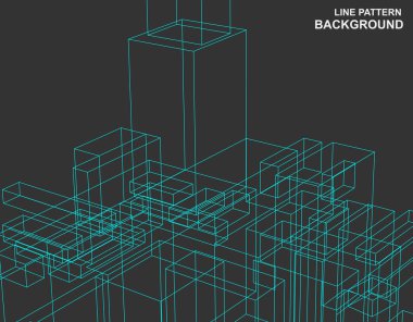 Geometrik desenli soyut vektör arkaplanı. yaratıcı çizgiler ve kareler. vektör illüstrasyonu.