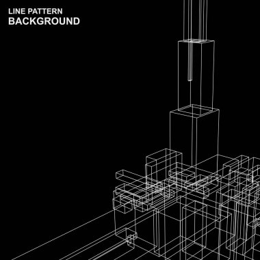 Soyut mimari manzara. 3d illüstrasyon.