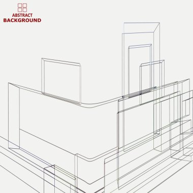 Soyut mimari arka plan. 3 boyutlu illüstrasyon. 3d oluşturma.