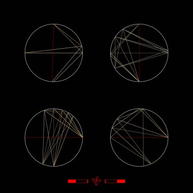 Siyah arkaplanda kırmızı ok vektör kümesi.